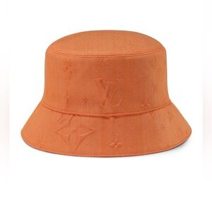 NEW Men’s Louis Vuitton Orange Tangerine Monogram Bucket Hat - Medium